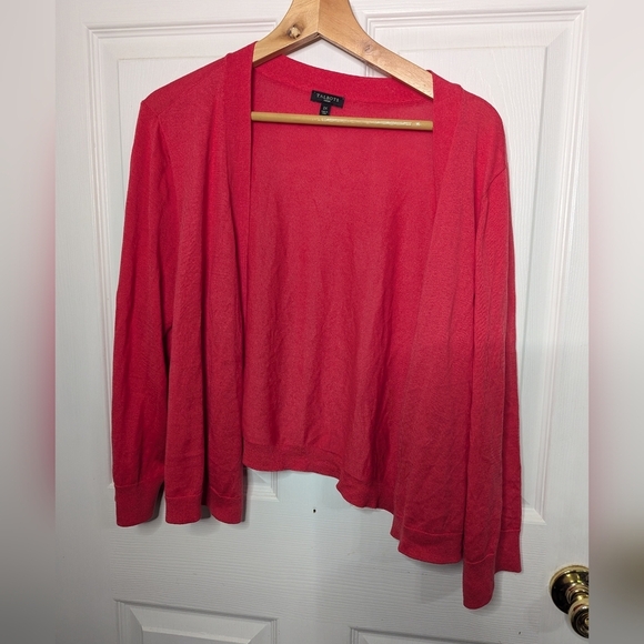 Talbots Womens Sweater Plus Size 2X Cardigan Open Top 3/4 Sleeve Lightweight - Picture 1 of 4